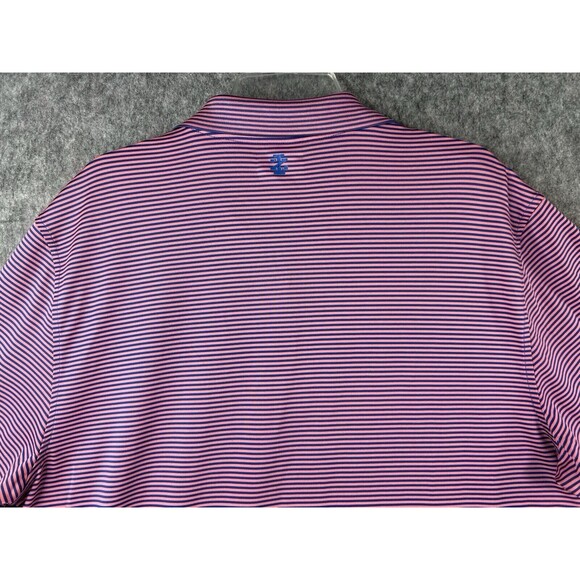 Izod Golf Polo Shirt Men's Size XL Short Sleeve Stretch Pink Blue Striped - Picture 4 of 8